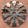 Iconic Wagon Wheel Set with 79 Blue Gem Mine Turquoise Inlay, Jewelry by Frank Dishta