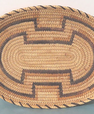 Coiled Oval Basketry Tray, Baskets by  Tohono O'Odham