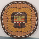 10" Kachina Basketry Plaque, Baskets by Tewa Hopi -