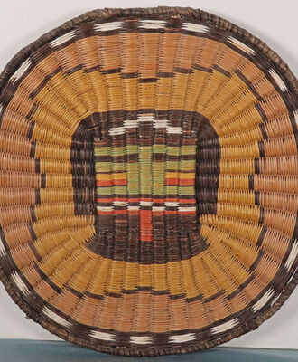 10" Kachina Basketry Plaque, Baskets by Tewa Hopi -