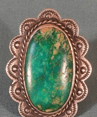Dramatic Oval Turquoise Ring, Jewelry by  Navajo