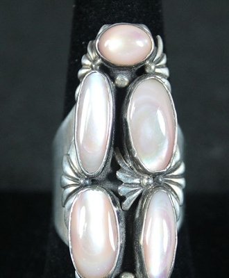 Rose Lip Shell Mother of Pearl Ring, Jewelry by Agnes  Platero