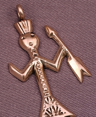 Tufa Stone Cast Silver Warrior Pendant, Jewelry by  Navajo
