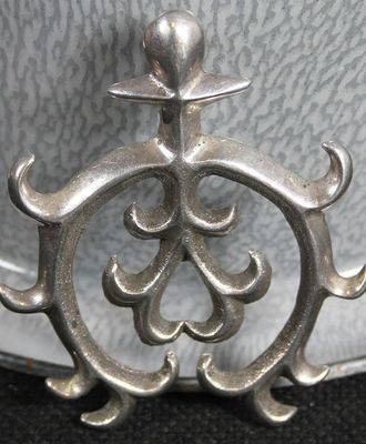 Tufa-Cast Sterling Silver Naja Pendant, Jewelry by Alvin Thompson