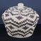 Polychrome Lidded Coiled Basketry Jar, Baskets by Lonita Cruz