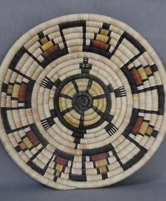 Coiled Hopi Turtle Basketry Plaque, Baskets by   Hopi basket