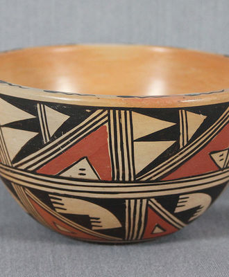 Tadpole Lip Polychrome Hopi Bowl, Pottery by Emily Koma