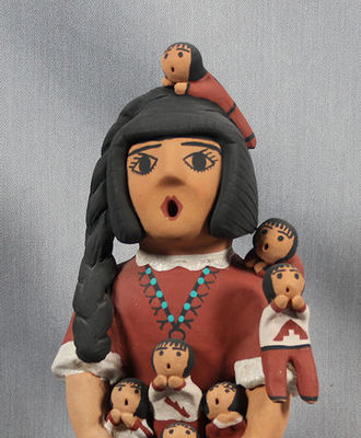 Storyteller with Eleven Children, Pottery by Anita  Cajero