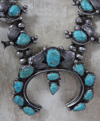 Squash Blossom Necklace & Matching Pendant Earrings, Jewelry by Dan Simplicio