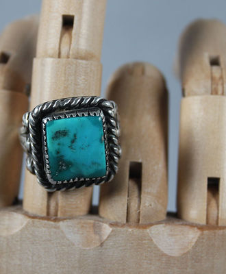 Nevada Natural Turquoise Ring 1940's, Jewelry by  Navajo
