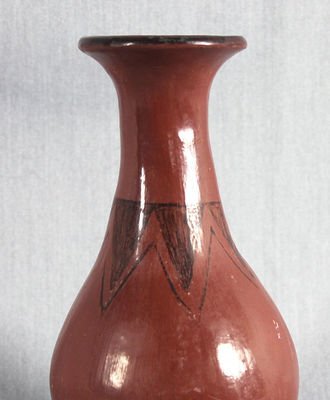 Tall Necked Jar with Triangular Decoration, Pottery by Barbara Johnson