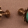 Scallop Framed Turquoise Cabochon Earrings, Jewelry by  Navajo