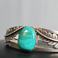 Fox Mine Turquoise Single Stone and Sterling Silver Cuff Bracelet, Jewelry by  Navajo