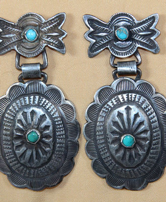 Child's Belt Component Post Earrings  , Jewelry by  Navajo