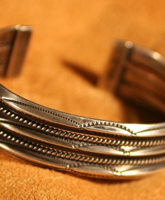 Classic Style Tri-Banded Cuff, Jewelry by  Navajo