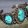 Navajo or Zuni Three Stone Sterling Bracelet, Jewelry by Artist Unknown