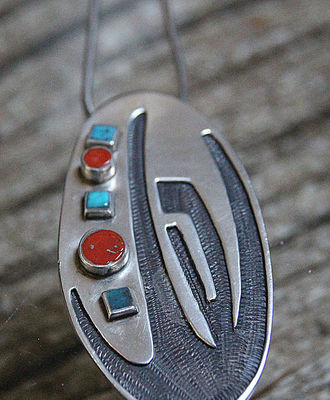 Sterling Overlay Pendant--a Modernist Statement in Jewelry, Jewelry by Norman Honie