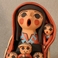 Storyteller with Five Children, One Wearing a Nike Cap, Pottery by Virginia Lucero