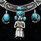 Sterling Kachina Necklace and Earrings , Jewelry by Artist Unknown