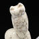 Tabletop Owl Fetish of Alabaster with Turquoise Eyes, Sculpture by Aaron & Thelma Sheche