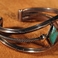 Cuff with Diamond-Shaped Royston Turquoise Centerpiece, Jewelry by  Navajo