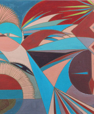 Abstract Masks, Paintings by Michelle Tsosie Naranjo