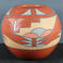 Spherical Polychrome Redware  Pottery Jar, Pottery by Nicolassa Naranjo