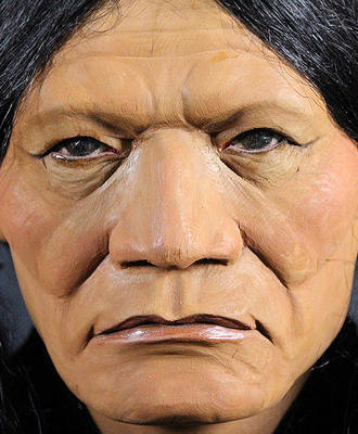 #3 Hand-carved Wooden Indian Head , Sculpture by Cecil Wakefield