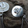Sterling Button Earrings with Distinctive Pendants, Jewelry by Rita Touchine