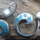 Sterling Spiral Pendant Earrings Inlaid with Bisbee Rouge Turquoise, Jewelry by  Navajo