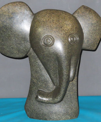 Bi-Partisan Elephant, Shona Sculpture by Davison Chakawa